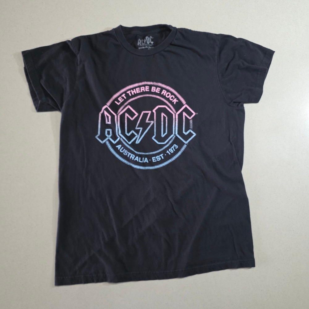 AC/DC Let There Be Rock Australia Est 1973 Graphic T-Shirt Black Small